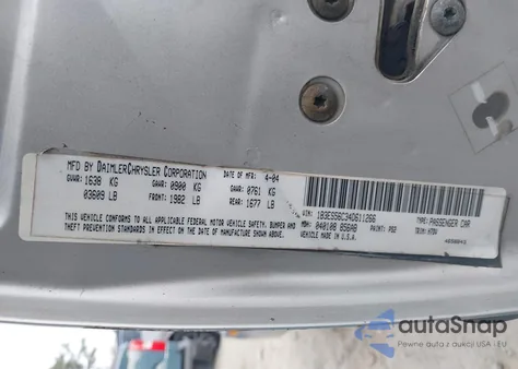 2004 Dodge Neon Sxt z USA, uszkodzony, nr VIN 1B3ES56C34D611266